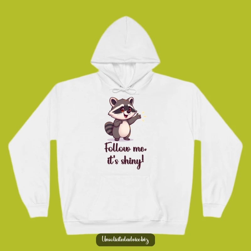 Funny Raccoon Hoodie: Cozy Comfort and Adventure on a Shimmering Path