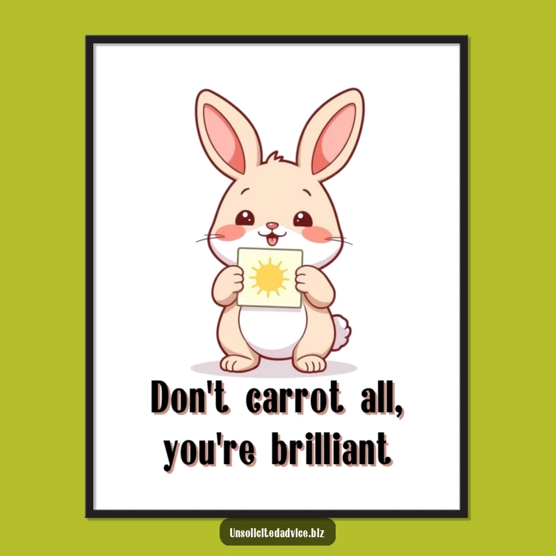 Free Printable Funny Wall Art: Rabbit's Glowing Diagram Whimsical Downloadable Decor