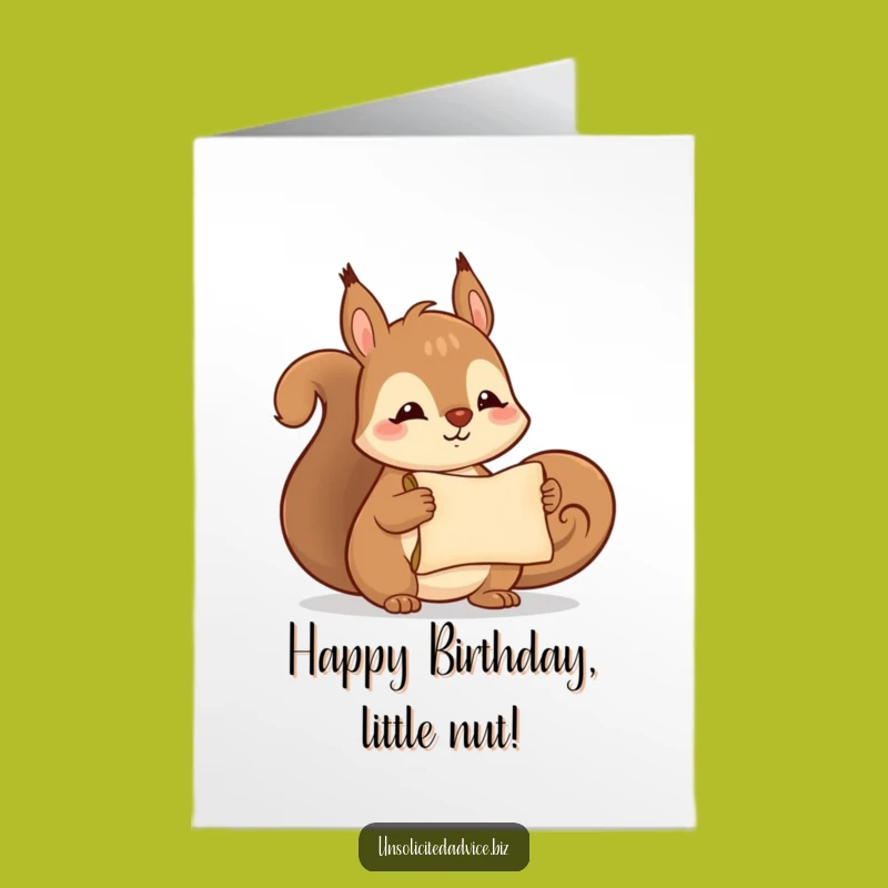 Free Printable Funny Birthday Card: Squirrel Scroll Surprise Birthday Downloadable Greeting
