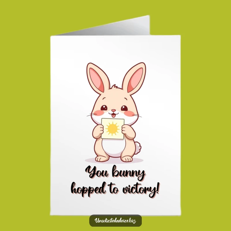 Free Printable Funny Congrats Card: Rabbit's Success Diagram Downloadable Greeting