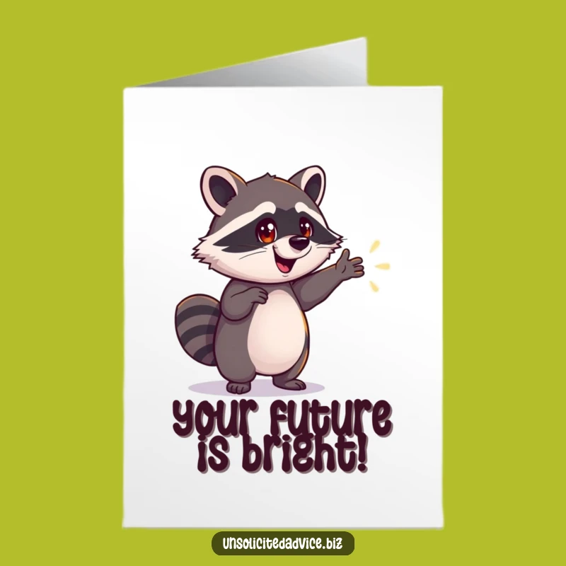 Free Printable Congrats Card: Raccoon Shows the Way to Success!