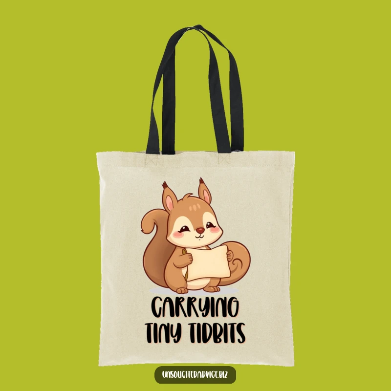 Funny Squirrel Scroll Tote Bag: Carry Your Secrets in Style